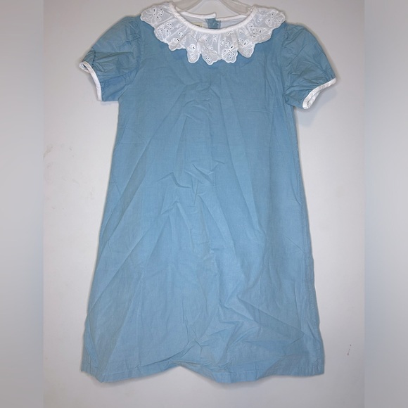 The Oaks Apparel Other - The Oaks Apparel girls 12 blue Elise dress with Lace Trim 100% Cotton Lined
